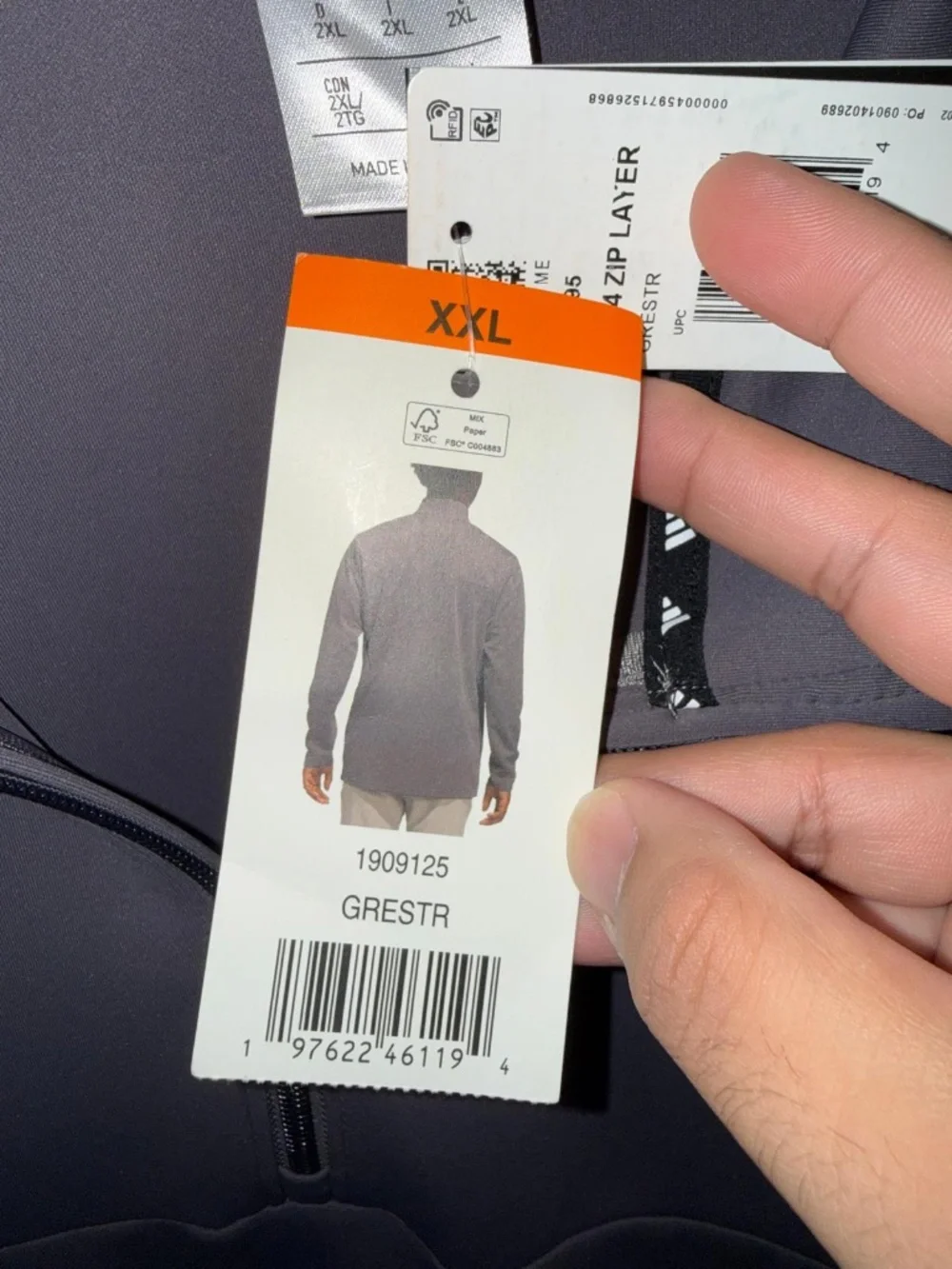 BRAND NEW ADIDAS Men 1/4 Quarter Zip Long Sleeve Pullover Top - 2XL XXL